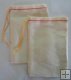 Muslin bags, large, coloured string Muslin bags, large, coloured string